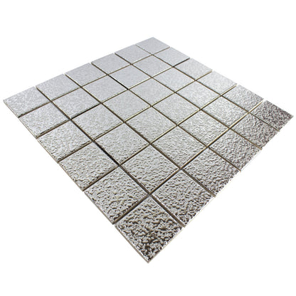 Crackle Silver Ceramic Mosaic TilesDecor
