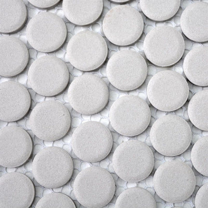 Ceramic Mosaic Tiles Button Unglazed Light Grey Axel CU K220 Mosafil
