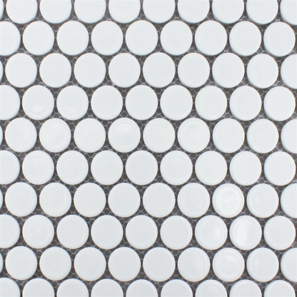 Blanc White Penny Matt Mosaic Tile (Copy) Mosafil TM35357 Axel Knopf 110N