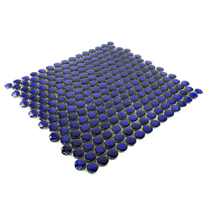 Midnight Blue Penny Mosaic Tiles Axel Knopf 451N Mosafil TM35406