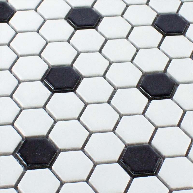 Monochrome White Black Hexagon Tiles Axel HX 040