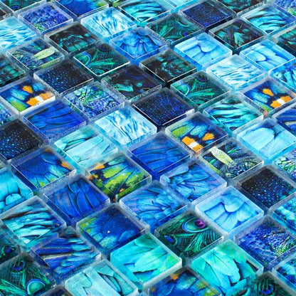 Sapphire Blossom Blue Glass Mosaic Mosafil TM35250