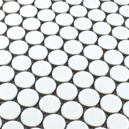 Blanc White Penny Matt Mosaic Tile (Copy) Mosafil TM35357 Axel Knopf 110N