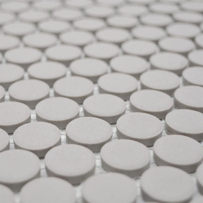 Ceramic Mosaic Tiles Button Unglazed Light Grey Axel CU K220 Mosafil