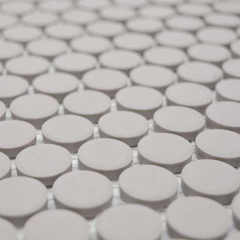 Ceramic Mosaic Tiles Button Unglazed Light Grey Axel CU K220 Mosafil