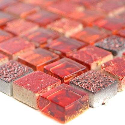 Cleopatra Red Natural Stone Glass Mosaic Mosafil TM34413 Axel XCM M720