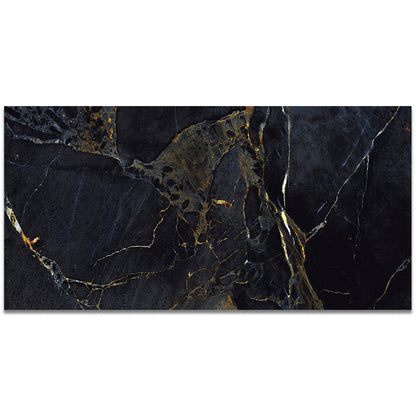 Alantic Gold Deep Blue XL 1200x600mm Marble Effect Polished Porcelain Wall and Floor Tile TilesDecor