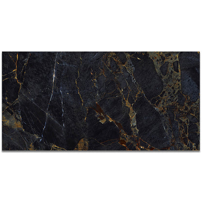 Alantic Gold Deep Blue XL 1200x600mm Marble Effect Polished Porcelain Wall and Floor Tile TilesDecor