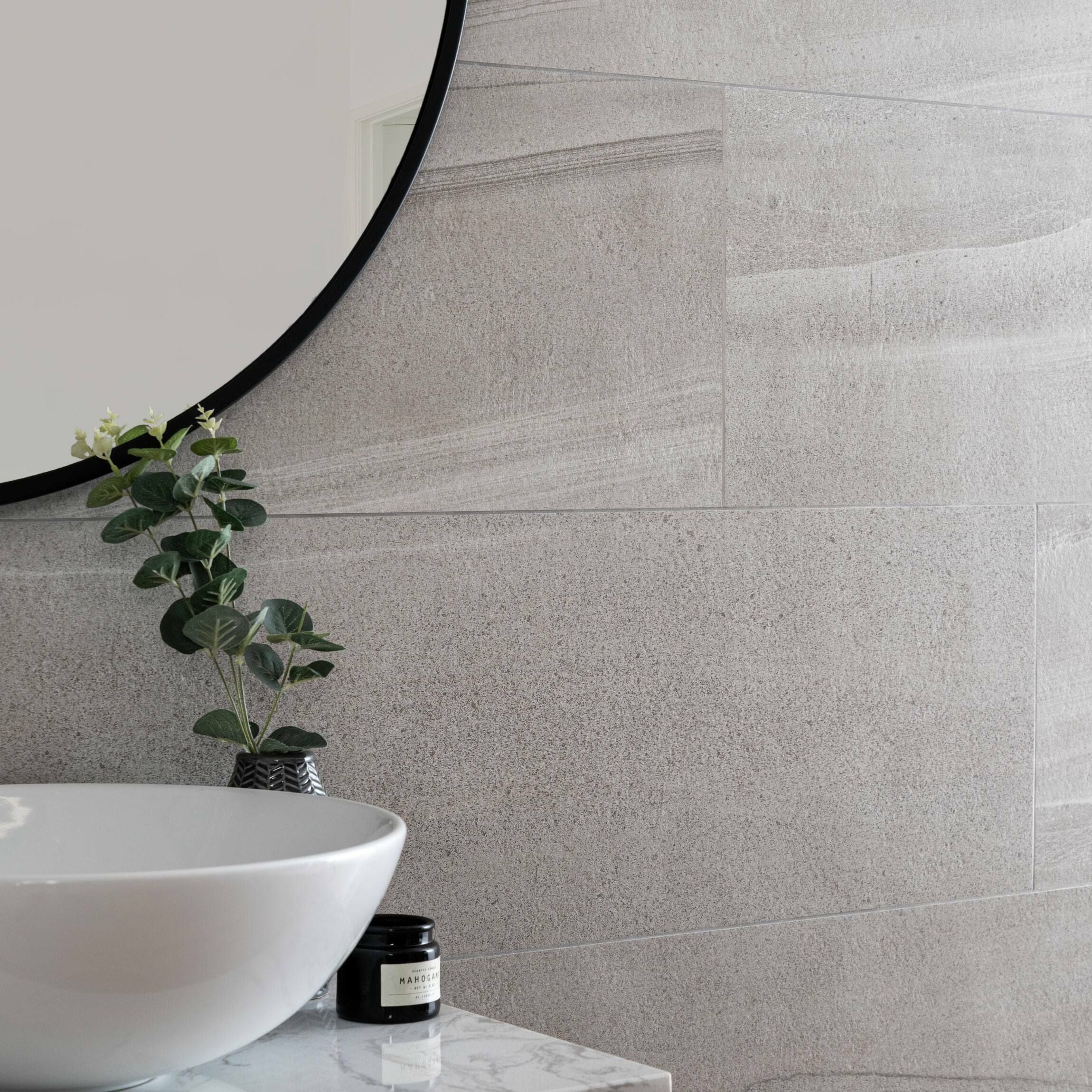 Alixa Minx Brown Stone Effect Ceramic 900x300mm Wall Tile TilesDecor
