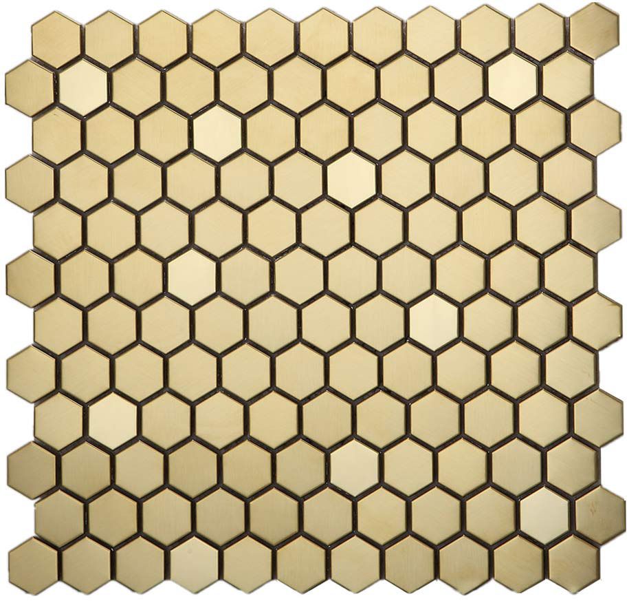 Allure Gold Hexagon Mosaic Wall Tile TilesDecor
