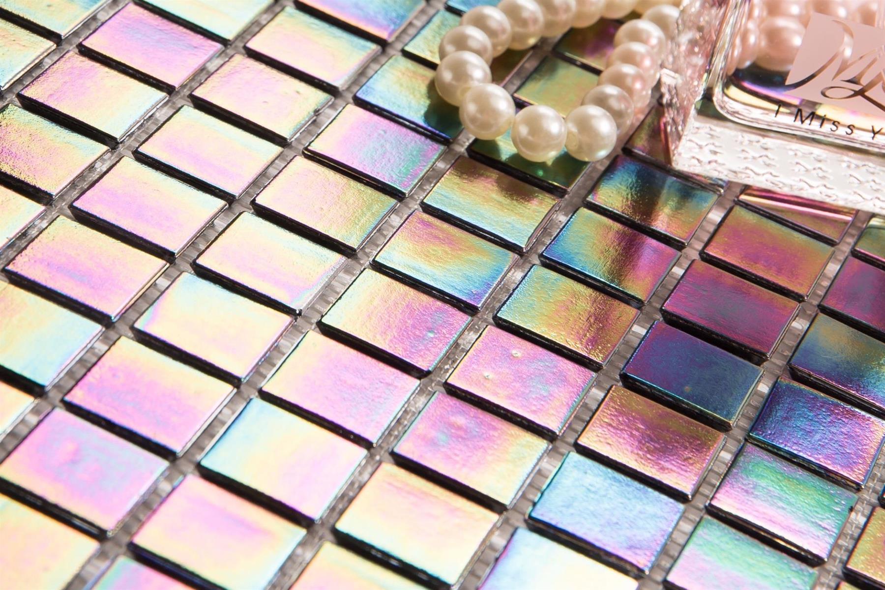Amethyst Purple Mix Square Glass Mosaic Wall Tile TilesDecor