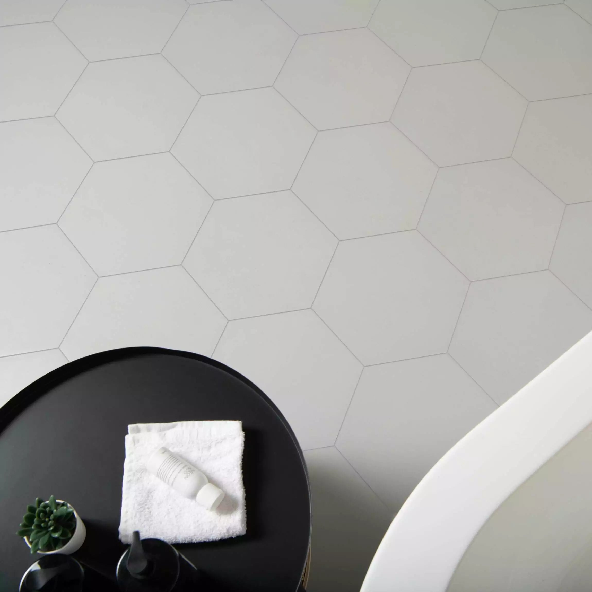 Amsterdam Hexagon Matt Grey Porcelain Wall and Floor Tile TilesDecor
