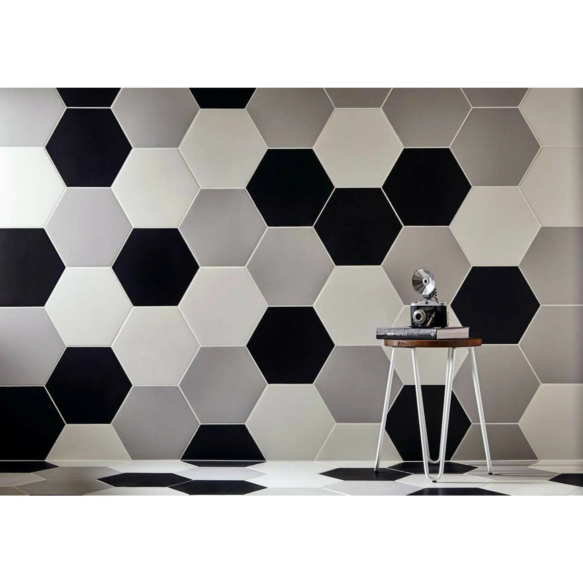 Amsterdam Hexagon Matt White Porcelain Wall and Floor Tile TilesDecor