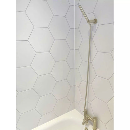 Amsterdam Hexagon Matt White Porcelain Wall and Floor Tile TilesDecor