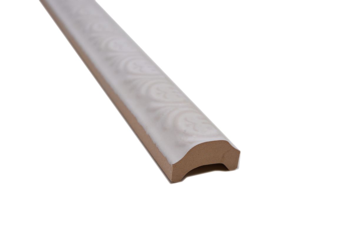 White Vintage Pencil Border Tile Ceramic