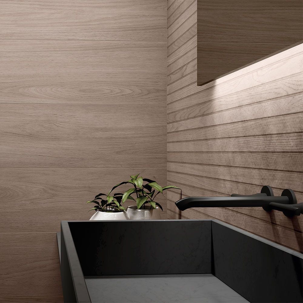 Arden XL Lined Light Blonde Wood Effect 120x60cm Ceramic Wall Tile TilesDecor