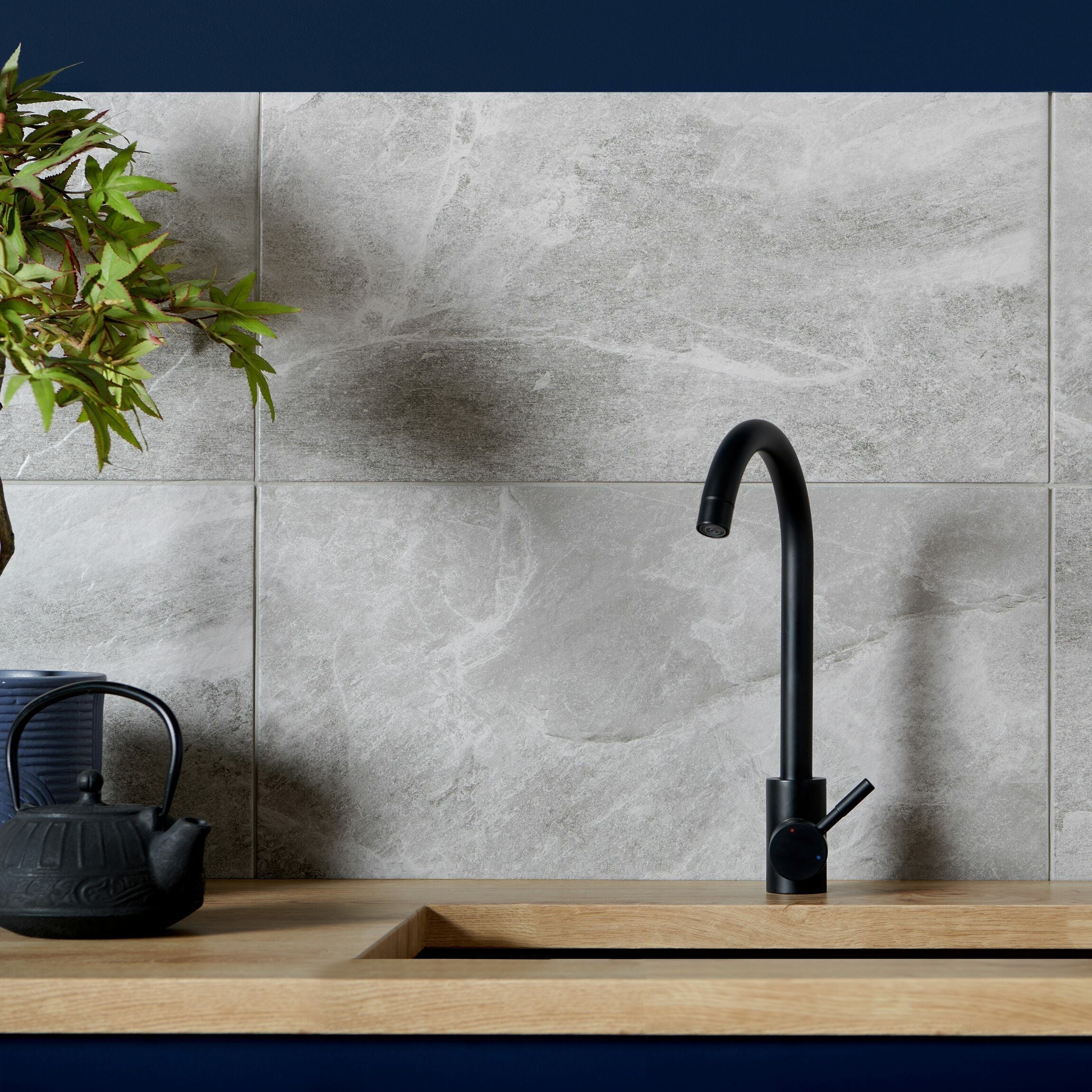 Ark Slate Cloud Grey Stone Effect 30x60cm Porcelain Wall and Floor Tile TilesDecor