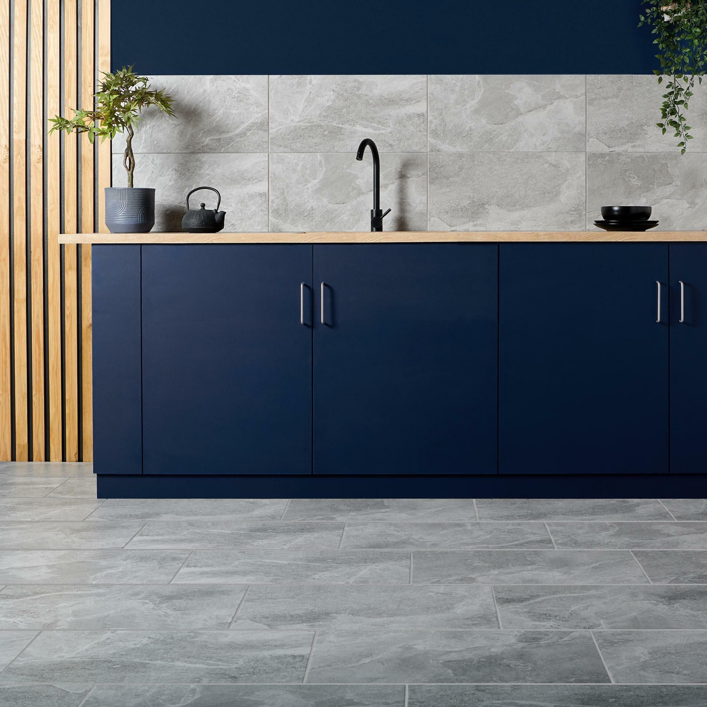 Ark Slate Cloud Grey Stone Effect 30x60cm Porcelain Wall and Floor Tile TilesDecor