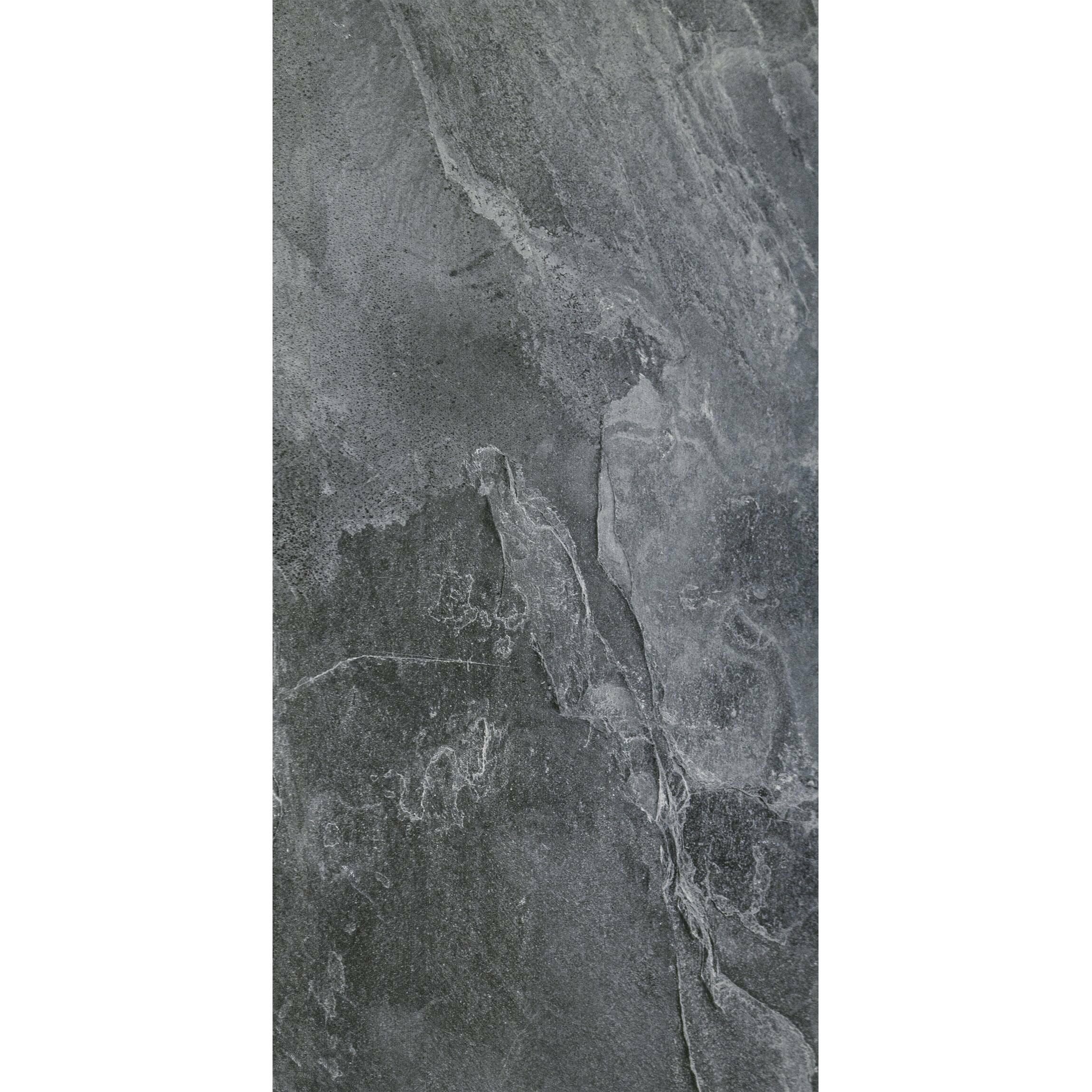 Ark Slate Deep Gris Grey Stone Effect 30x60cm Porcelain Wall and Floor Tile TilesDecor