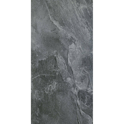 Ark Slate Deep Gris Grey Stone Effect 30x60cm Porcelain Wall and Floor Tile TilesDecor
