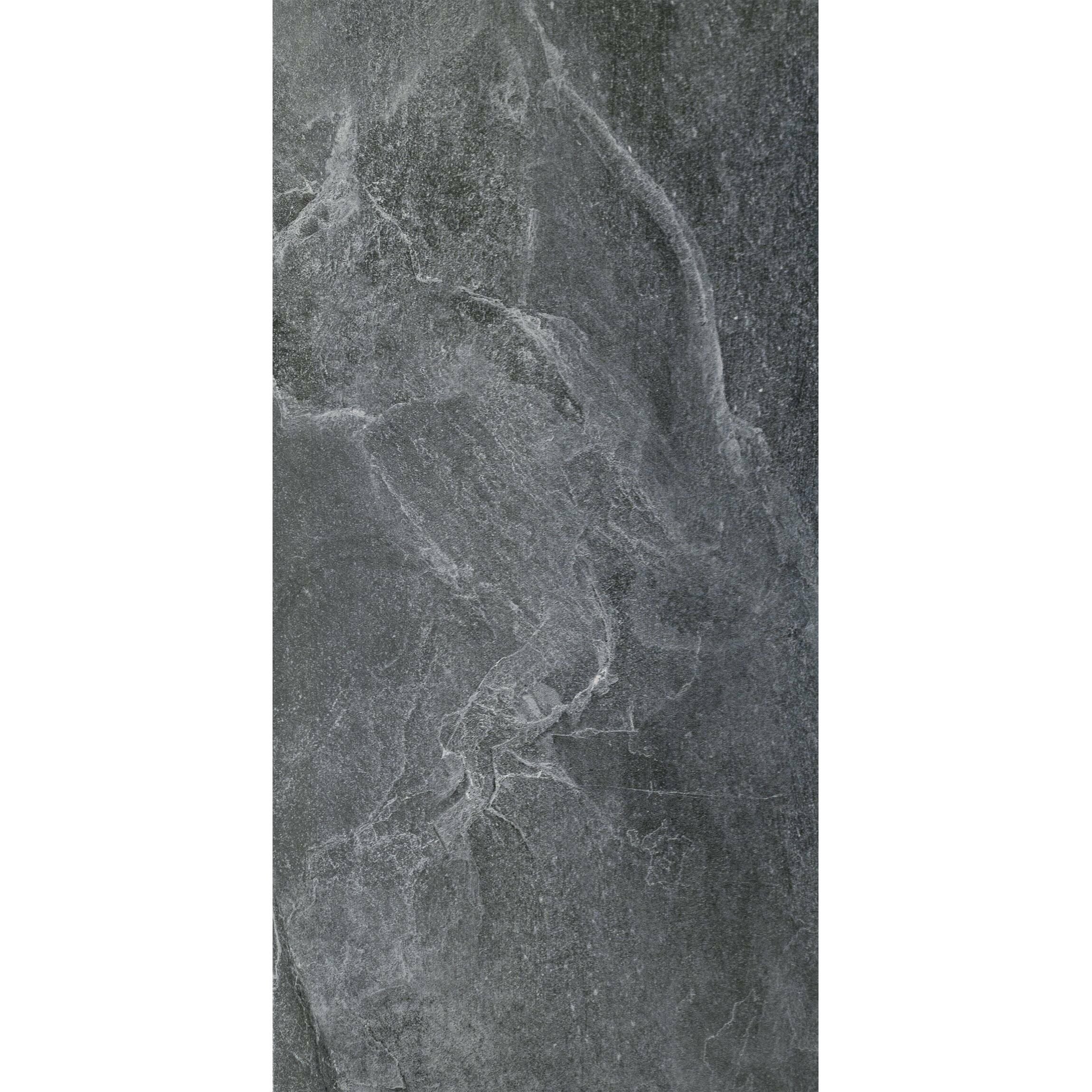 Ark Slate Deep Gris Grey Stone Effect 30x60cm Porcelain Wall and Floor Tile TilesDecor