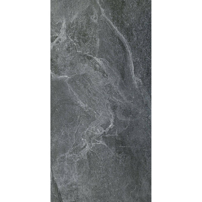 Ark Slate Deep Gris Grey Stone Effect 30x60cm Porcelain Wall and Floor Tile TilesDecor