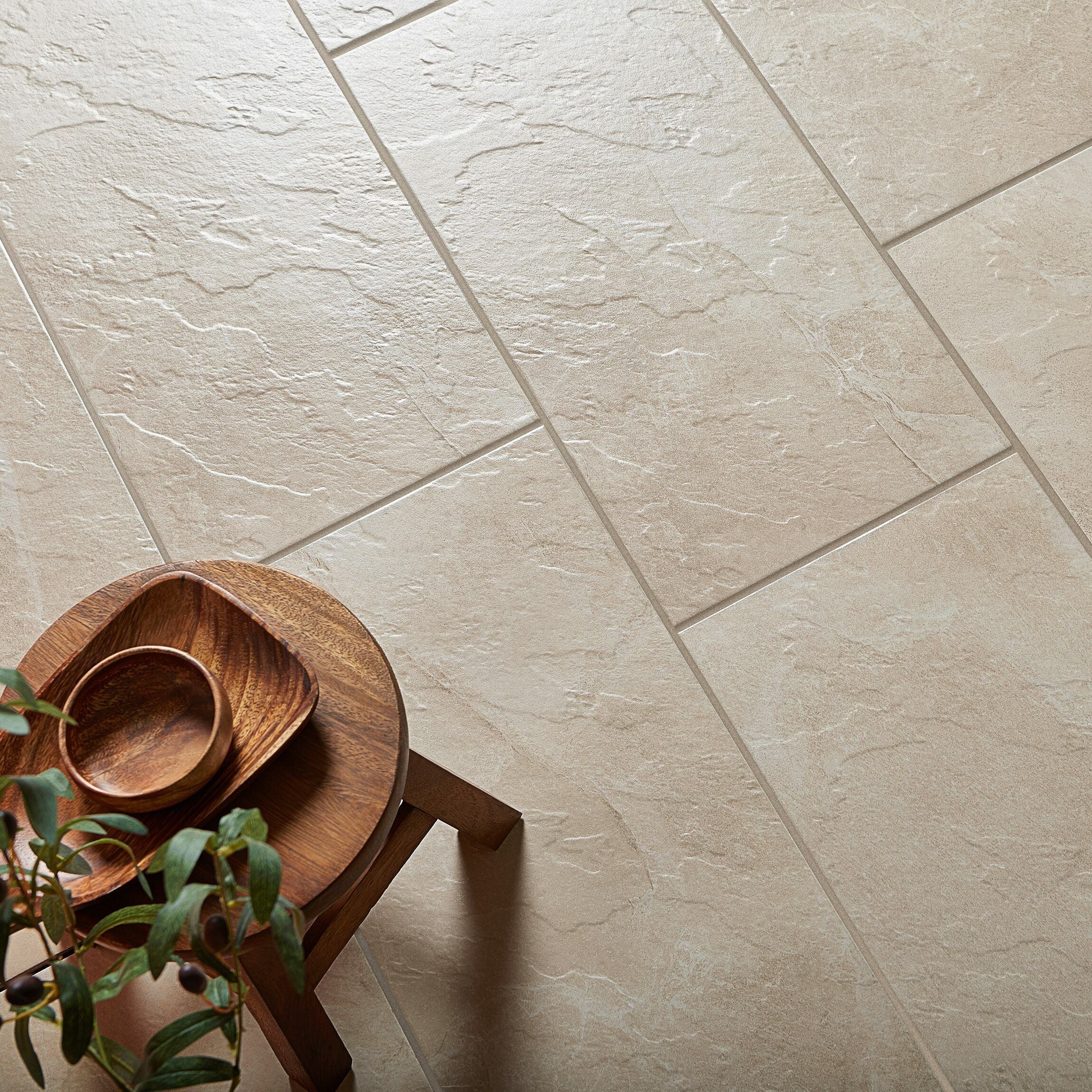 Ark Slate Ivory Honeycomb Stone Effect 30x60cm Porcelain Wall and Floor Tile TilesDecor