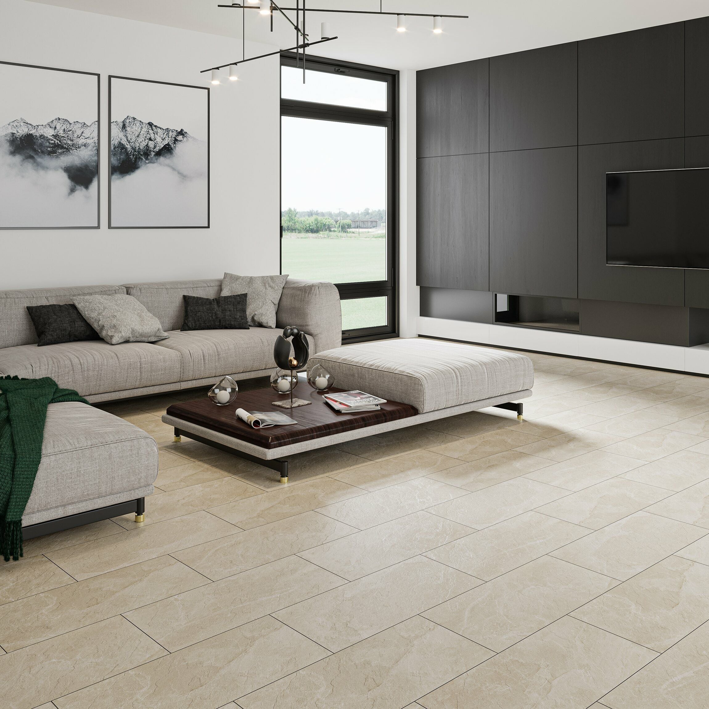 Ark Slate Ivory Honeycomb Stone Effect 30x60cm Porcelain Wall and Floor Tile TilesDecor
