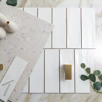 Artisan White Metro Subway Ceramic Wall 100x300mm Tile TilesDecor