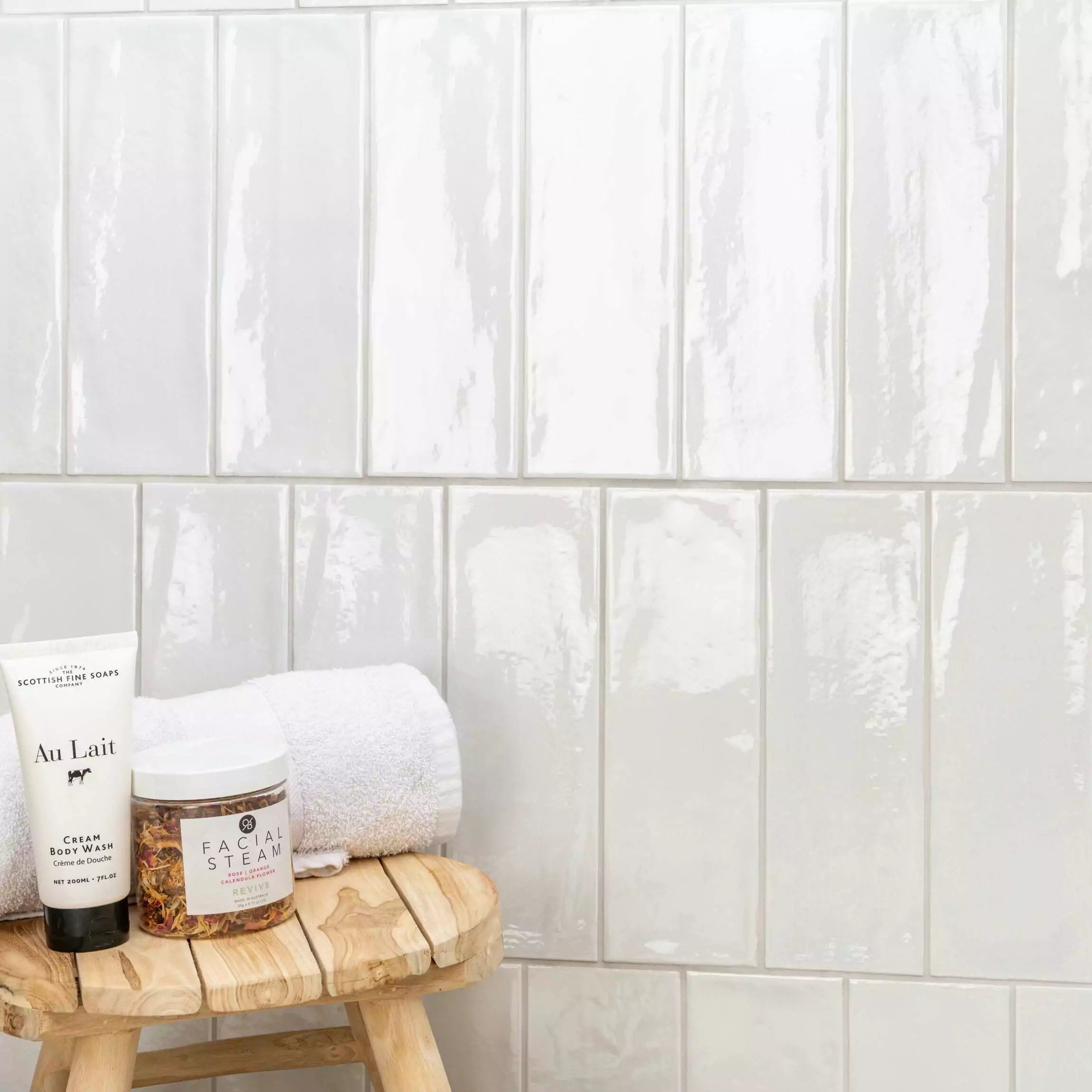 Artisan White Metro Subway Ceramic Wall 100x300mm Tile TilesDecor