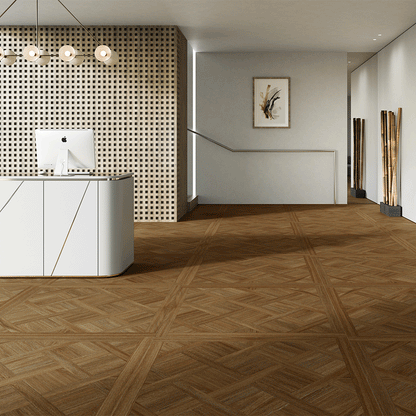 Ascot Parquet XL Dark Ebony Wood Effect 1000x1000mm Floor Tile TilesDecor