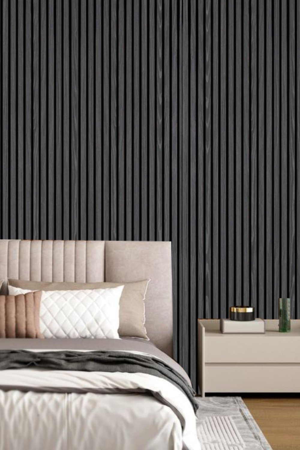 Ash Grey Black Acoustic Wall Panel TilesDecor