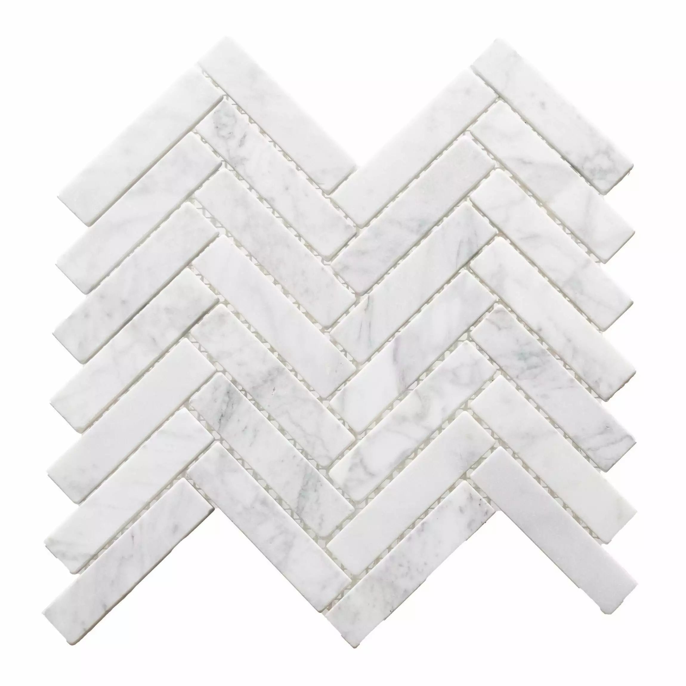 Authentic Marble White and Grey Herringbone Wall and Floor Mosaic Tile TilesDecor