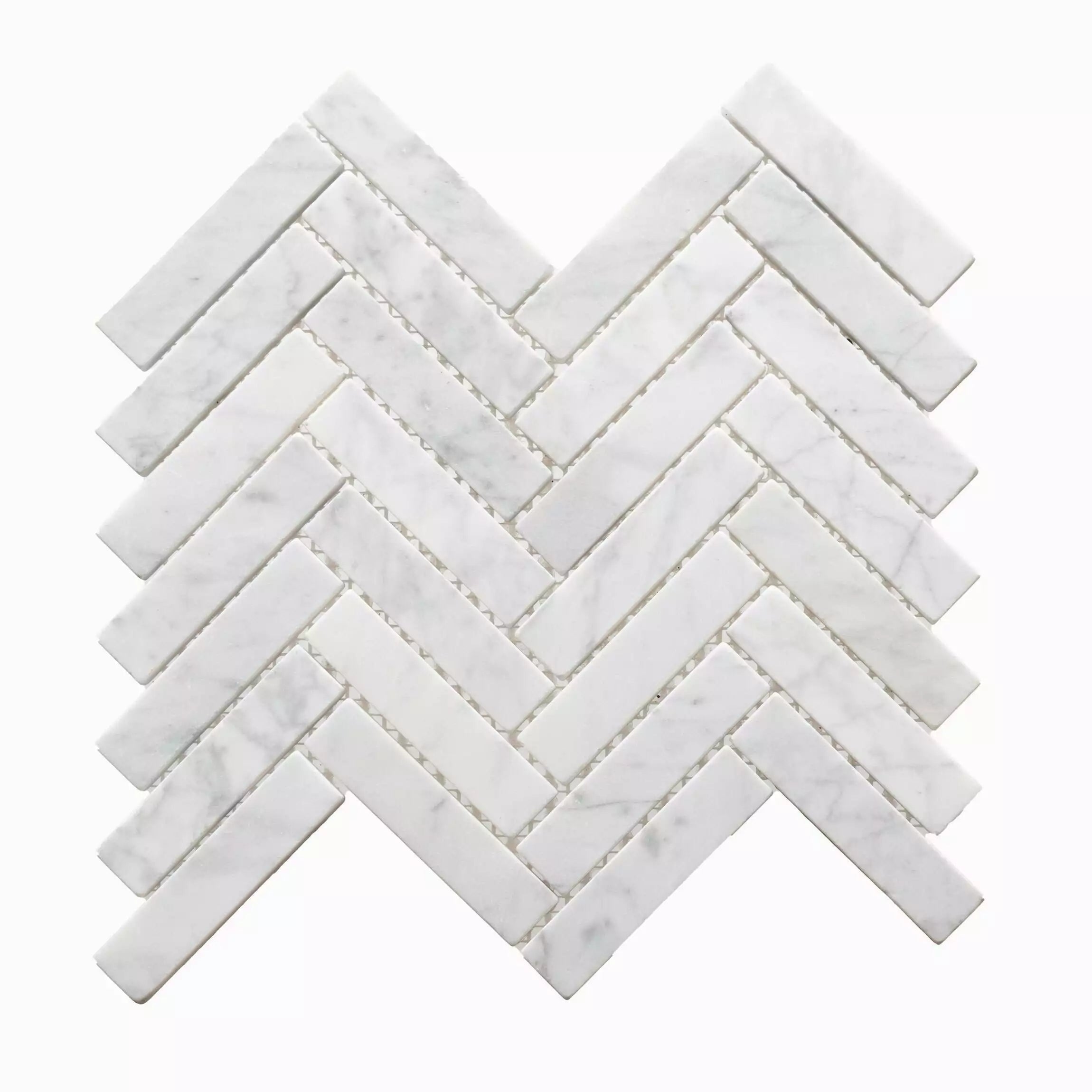Authentic Marble White and Grey Herringbone Wall and Floor Mosaic Tile TilesDecor