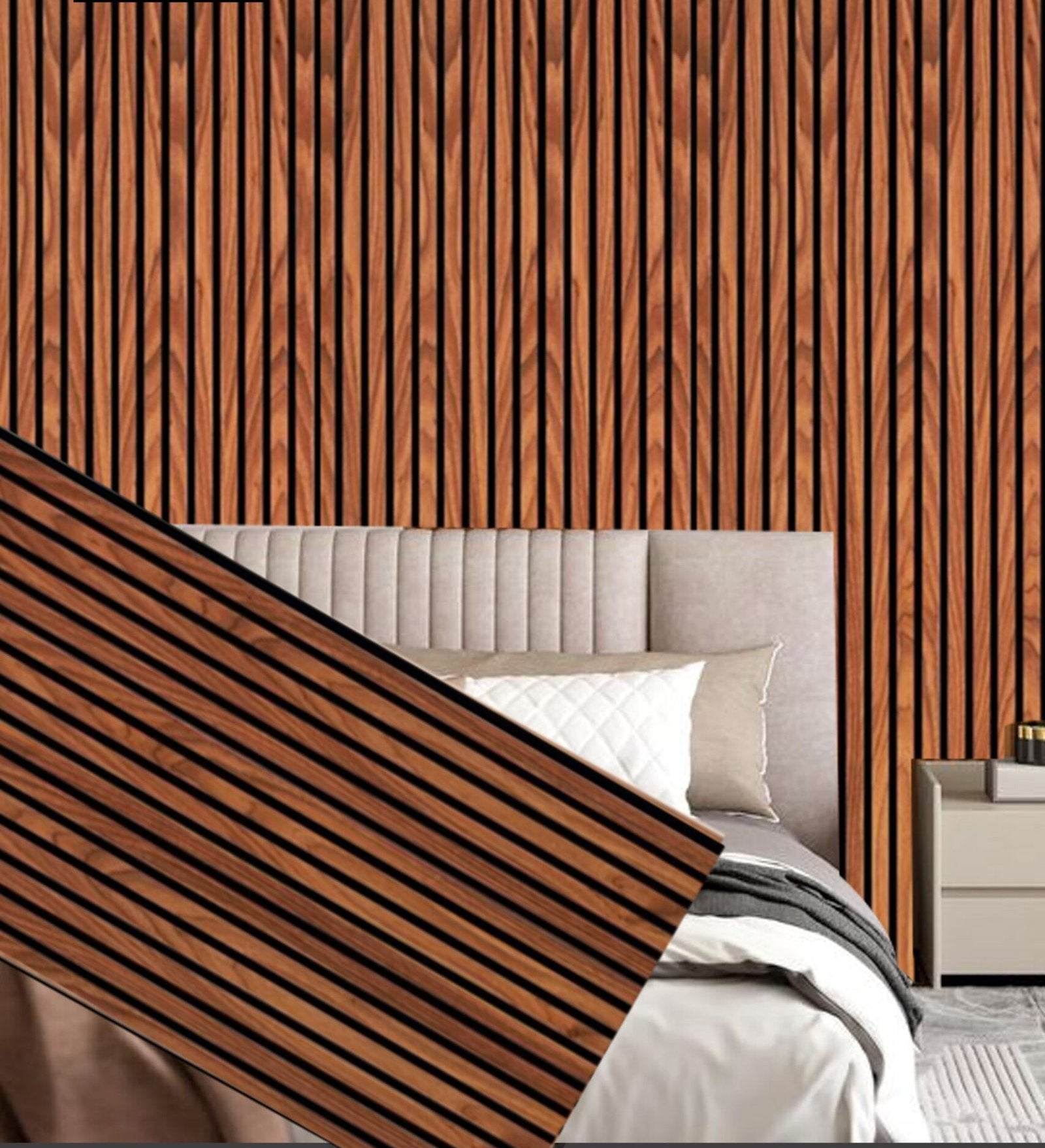 Autumn Brown Oak Acoustic Wood Wall Panels TilesDecor