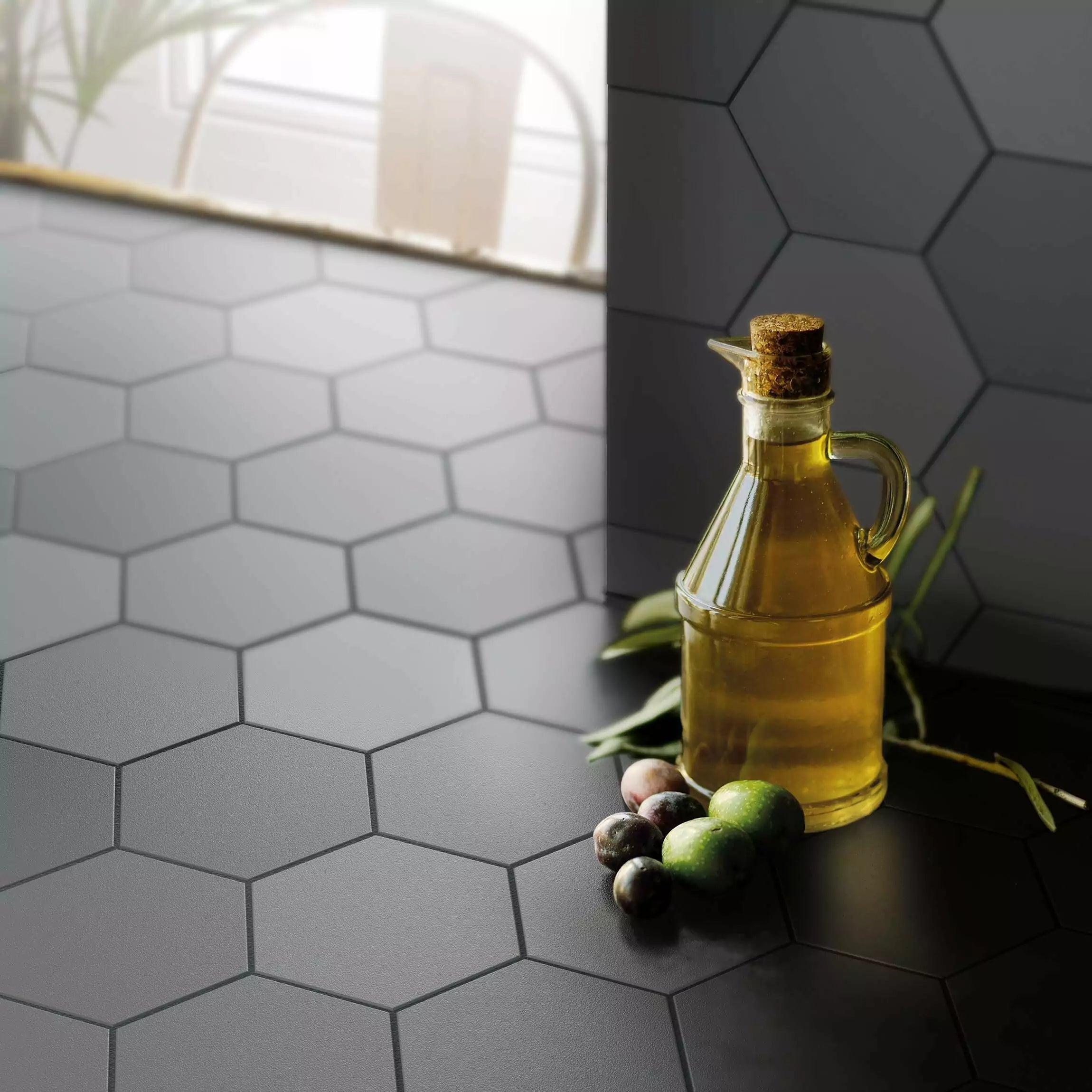 Avatar Matt Cloud Grey Hexagon Porcelain Wall and Floor Tile TilesDecor
