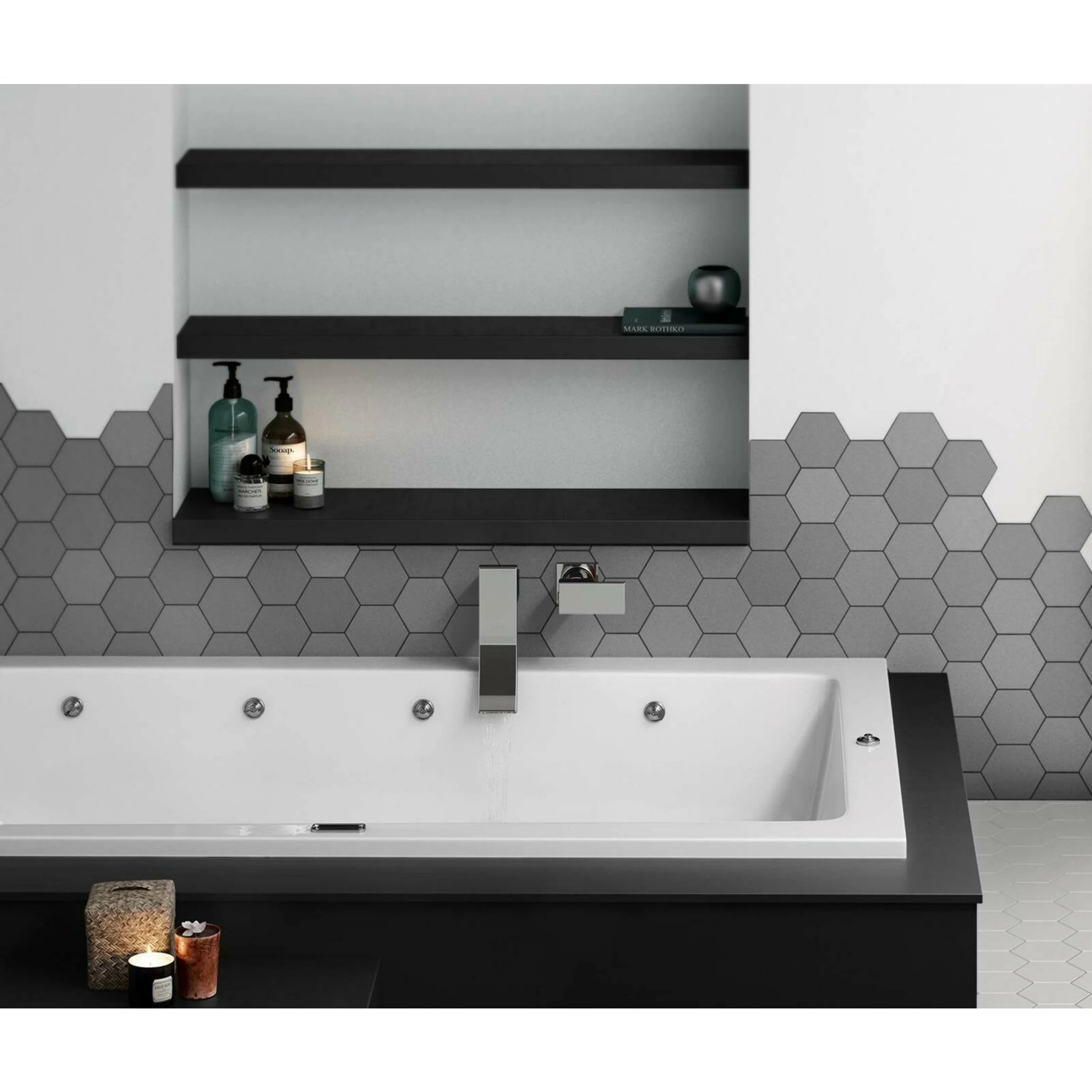 Avatar Matt Cloud Grey Hexagon Porcelain Wall and Floor Tile TilesDecor