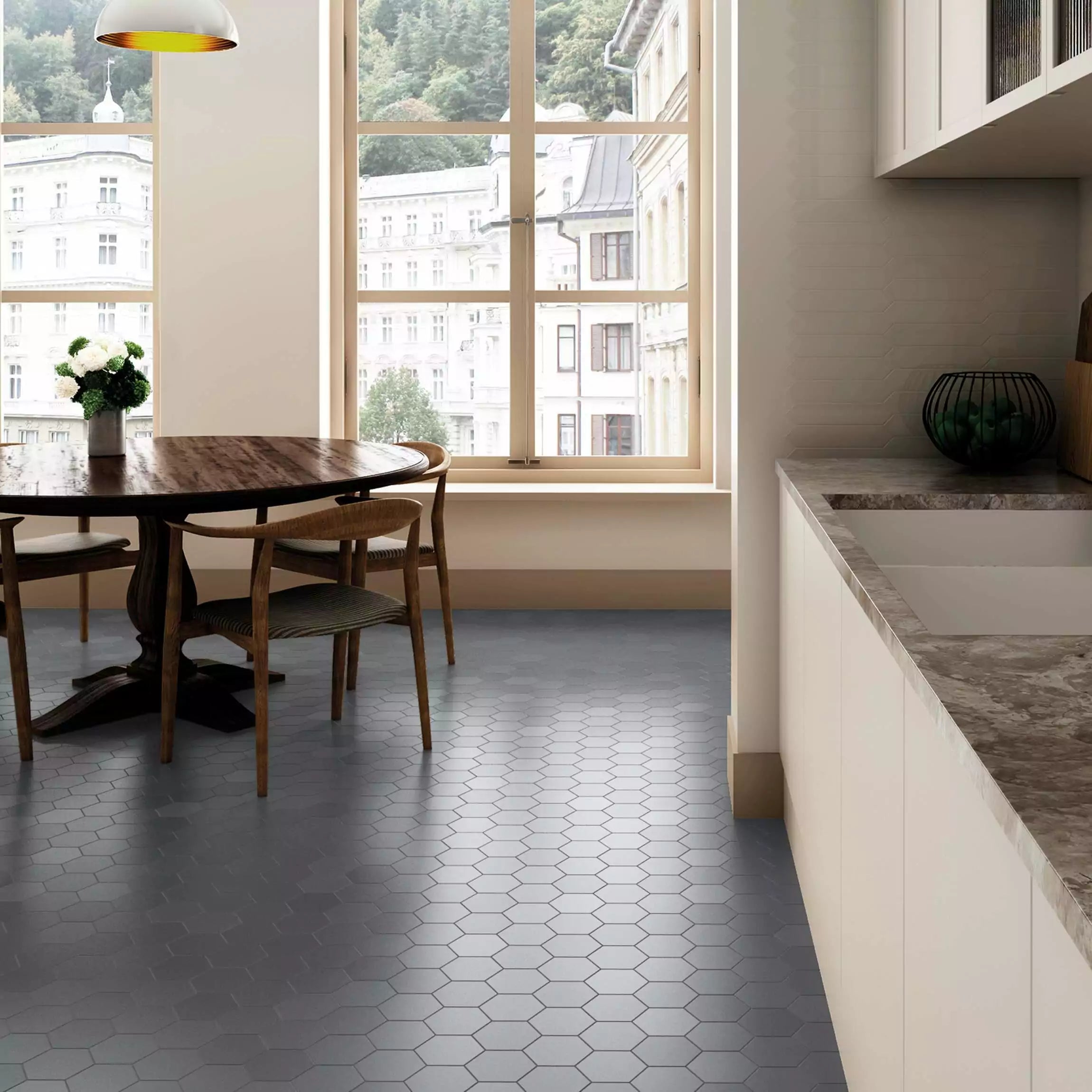 Avatar Matt Cloud Grey Hexagon Porcelain Wall and Floor Tile TilesDecor