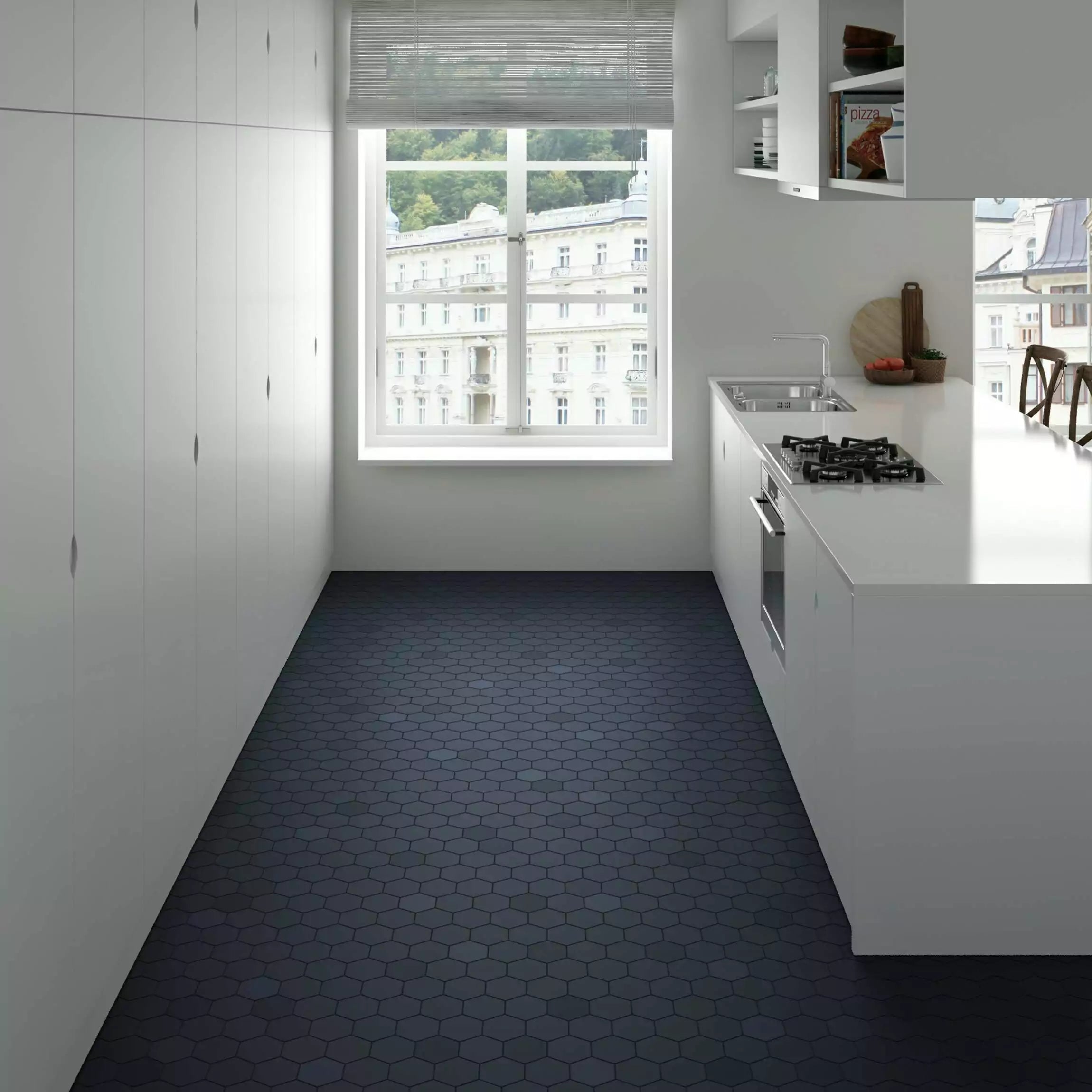 Avatar Matt Navy Blue Hexagon Porcelain Wall and Floor Tile TilesDecor