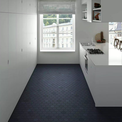 Avatar Matt Navy Blue Hexagon Porcelain Wall and Floor Tile TilesDecor