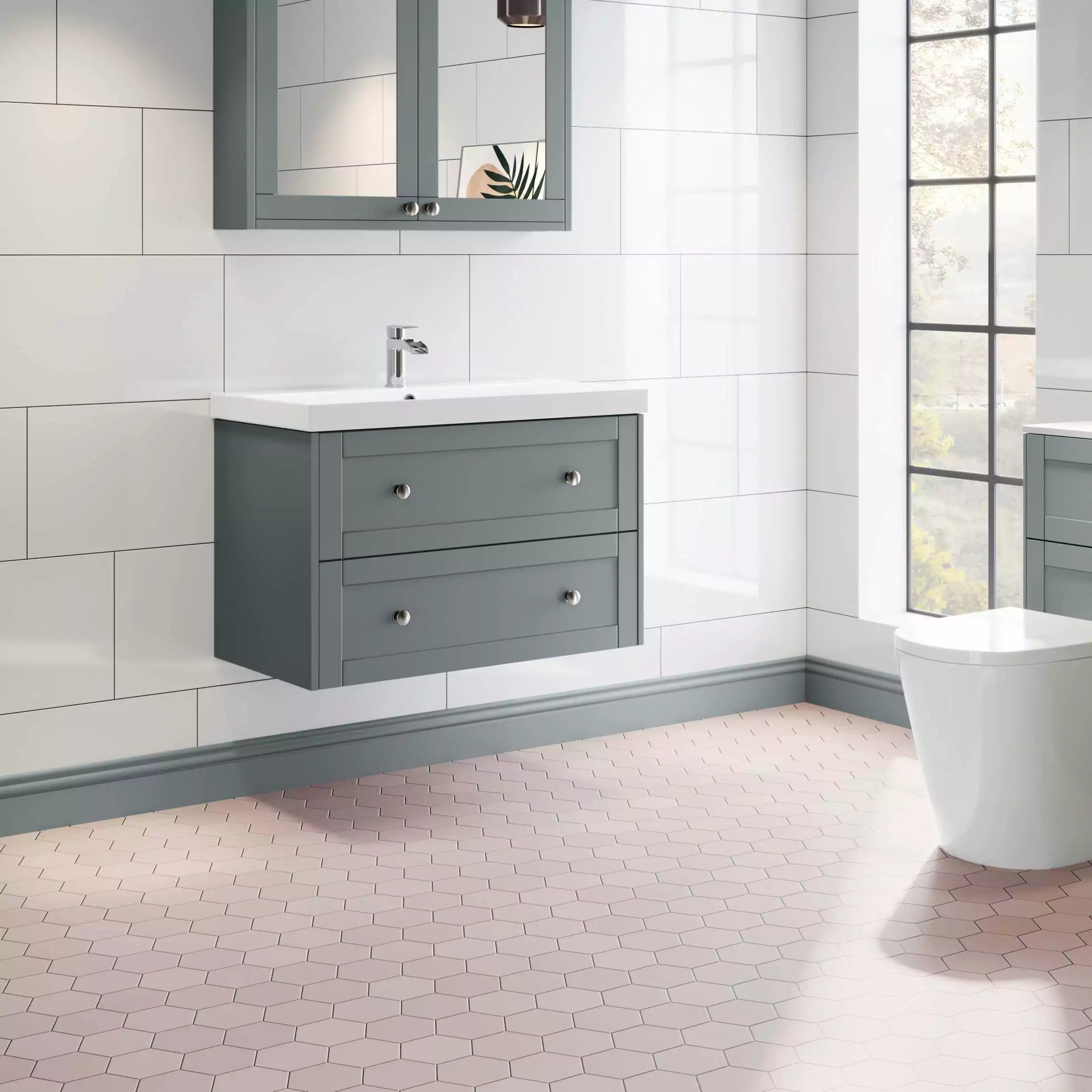 Avatar Matt Rose Pink Hexagon Porcelain Wall and Floor Tile TilesDecor