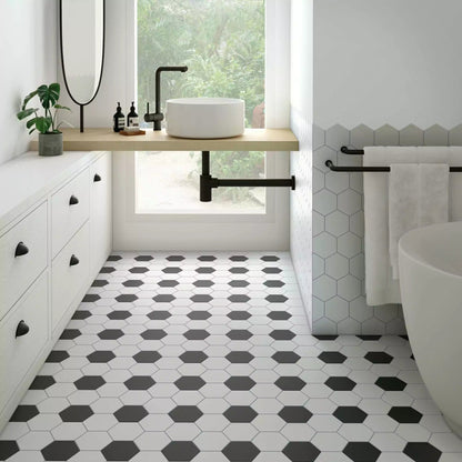 Avatar Matt White Hexagon Porcelain Wall and Floor Tile TilesDecor