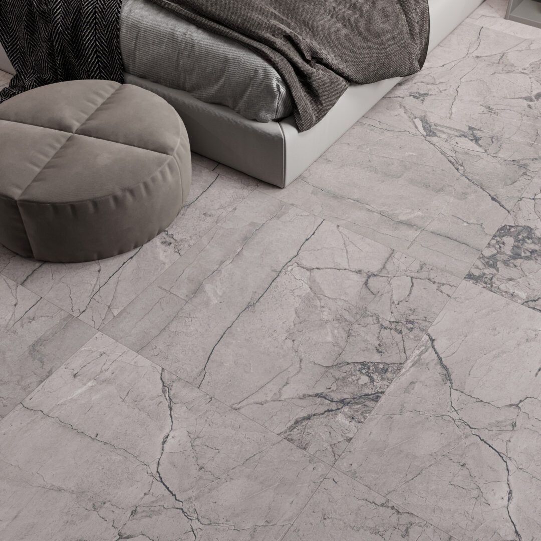 Avellino Carving Grey Matt Porcelain Tile - 60x60 cm TilesDecor