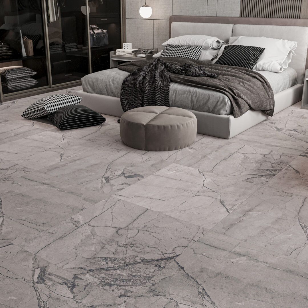 Avellino Carving Grey Matt Porcelain Tile - 60x60 cm TilesDecor