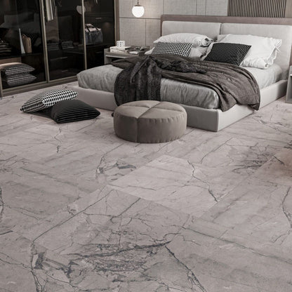 Avellino Carving Grey Matt Porcelain Tile - 60x60 cm TilesDecor