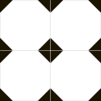 Black and White Traditional Diamond Pattern Ceramic Wall and Floor Tile TilesDecor