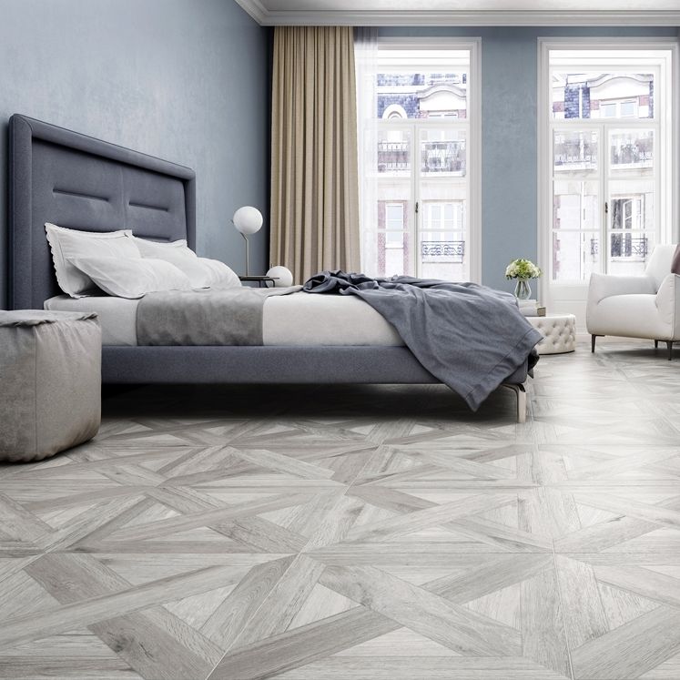 Chance Parquet Ash Grey Wood Effect 600x600mm Floor Tile TilesDecor