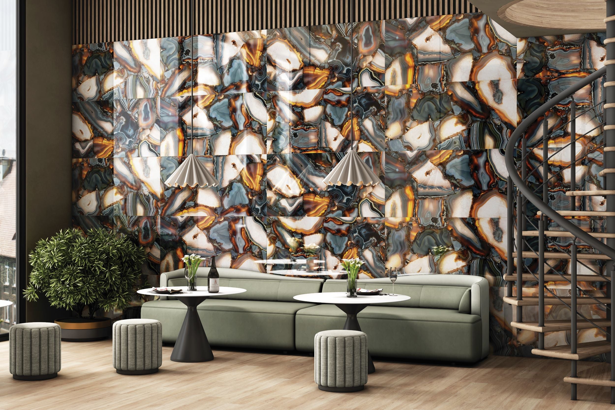Charred Graphite Glass Porcelain Wall Tile TilesDecor