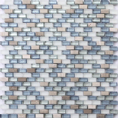 Costal Blue Brick Mosaic Wall Tile TilesDecor