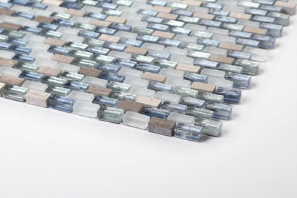 Costal Blue Brick Mosaic Wall Tile TilesDecor